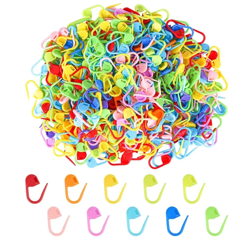 Knitting Tools KRABALL 50-500pcs Plastic Crochet Yarn Weave Markers Resin Small Clip Locking Stitch Knitting Tools Needle Clip Mark Sewing Tool