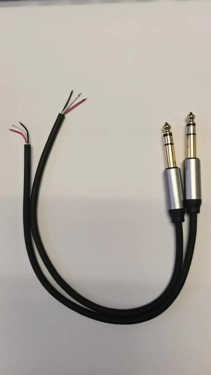 交換用 6.35mm オスプラグ - オープンワイヤー オープン TRS 3