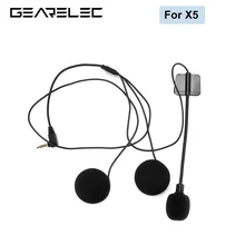 GEARELEC X5 오토바이 인터폰용 스피커 액세서리 플러그 이어폰 스테레오 슈트, 소프트/하드 마이크