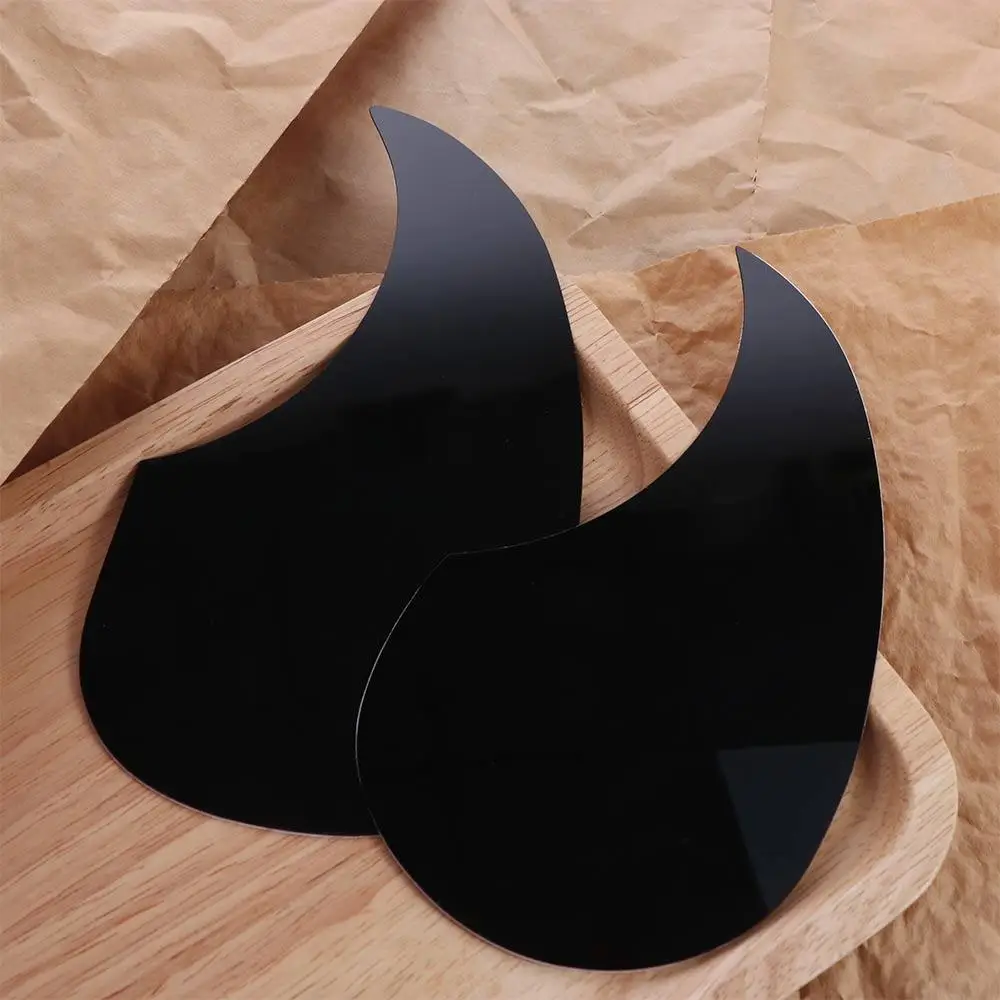 ABS Transparent Guitar Guard Water-shaped Bird-shaped Transparent Acoustic Guitar Pickguard Black Transparent