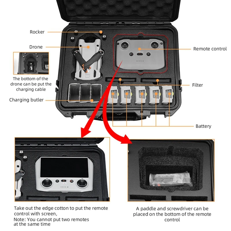

Жесткий Чехол для DJI Mini 3 Pro Drone Hard Cases Anti-столкновенная Взрывозащищенная водонепроницаемая сумка для хранения