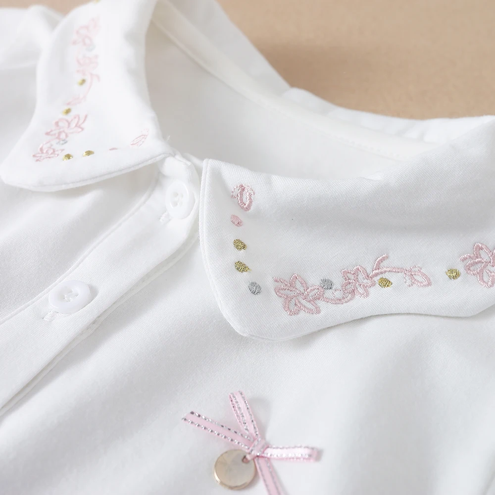 Girls Shirt Summer New Children's Baby Cute Short-sleeved Top Little Girl Cotton Embroidery Shirt