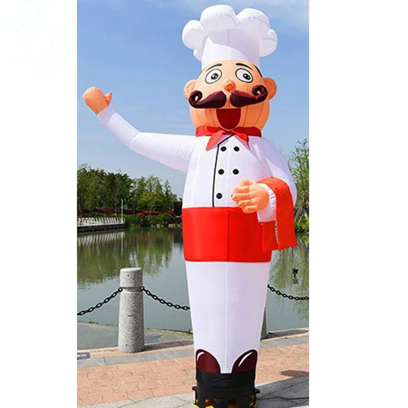 Hand Waving Inflatable Boy Chef Mascot