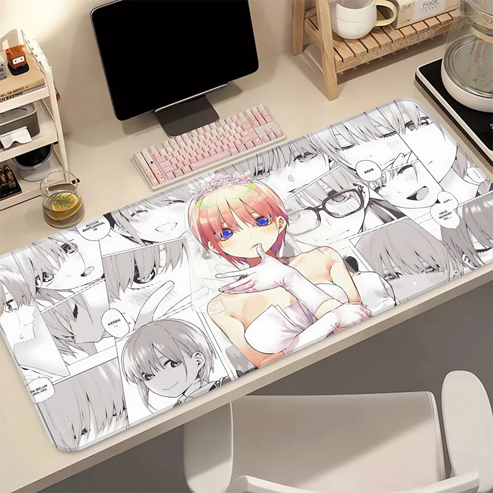 The Quintessential Quintuplets Anime-Mauspad, Gaming-Schreibtischunterlage, rutschfester Gummi-Lock-Edge-Tastaturunterlage, Laptop-Gamer-Zubehör – Detail 11