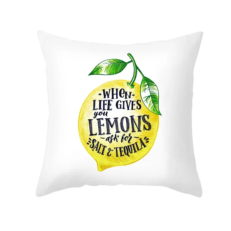 thumbnail image 1 of Funda de almohada nórdica de verano con diseño de limón amarillo para sala de estar, sofá, oficina, asiento de coche, cojín de cintura, decoración del hogar, 1 of 4