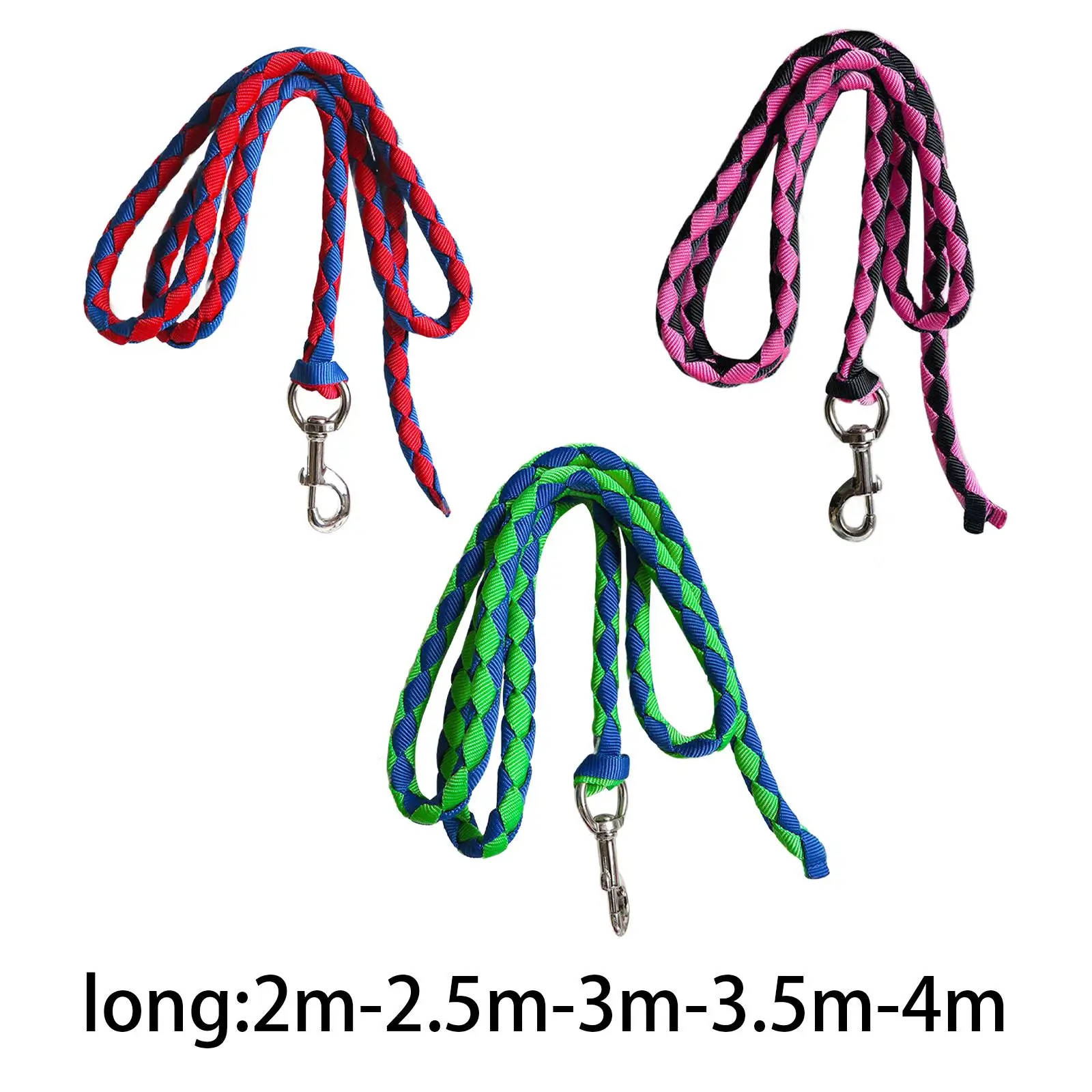 Horse Lead Rope with Bolt Snap Clip Braided Webbing Horse Rope Practical Equestrian Equipment Halter Rope for Livestock
