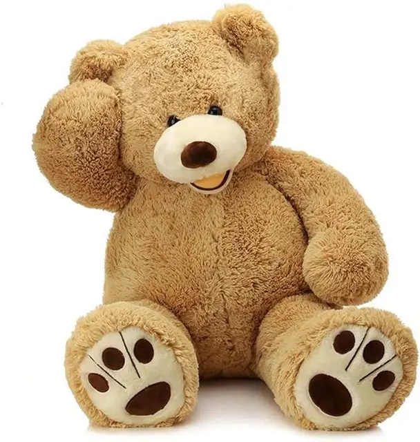 MorisMos Giant Teddy Bear with Big Footprints Plush Stuffed Animals Light Brown 39 inches 1 MorisMos Giant Teddy Bear with Big Footprints Plush Stuffed Animals Light Brown 39 inches 1