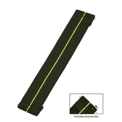 Premium Nylon Quick Release Elastic Watch Strap - Parachute - Grade Watchband - 18mm (Green - Yellow Line)