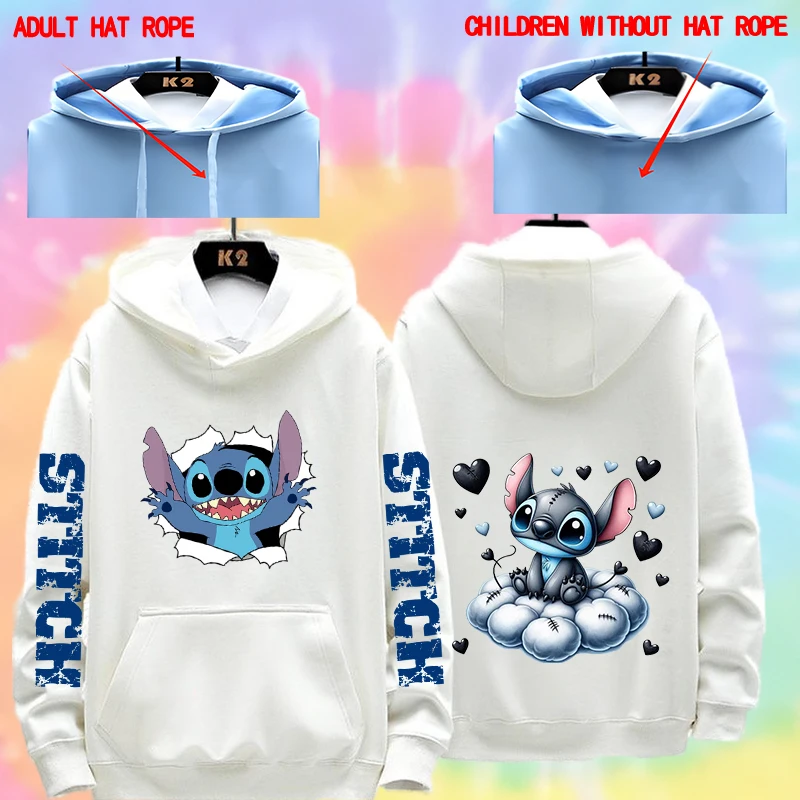 Disney Stitch Different Couple Outfits for Men and Women Casual Sweatshirts Hooded Jackets and Clothes 4