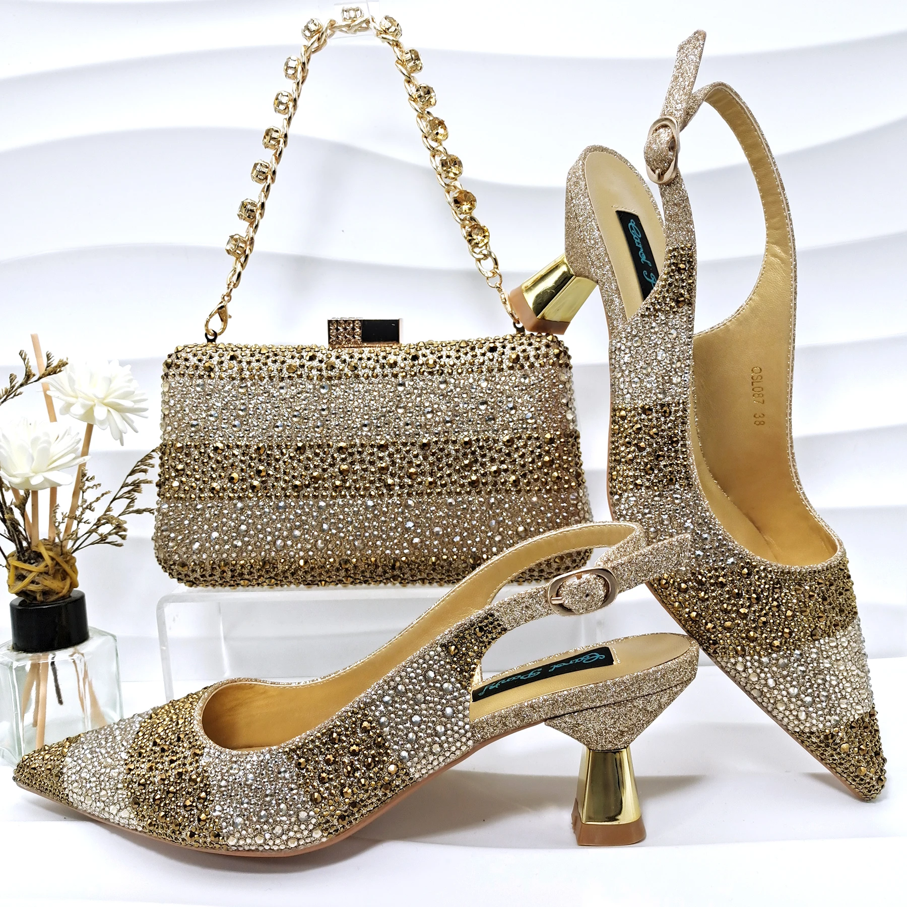 

Doershow beautiful Women Shoes and Bags To Match Set Italy Party Pumps Italian Matching Shoe and Bag Set for Party shoes! HGF1-8