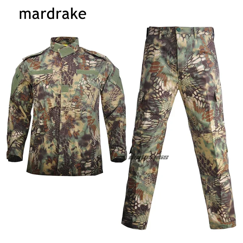 Tactical Camouflage Combat Uniform Set for Men - Shirt & Pants Suit for Airsoft and Hunting