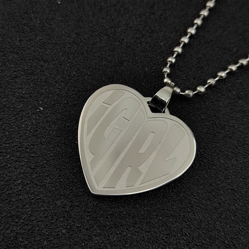 Igirl Letter Heart Necklaces Women Stainless Steel Strand Chain