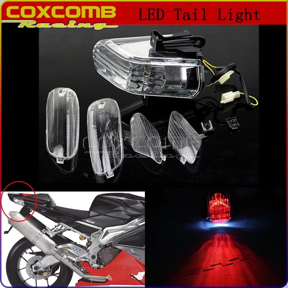 

LED Tail Light Motorcycle Rear Stop Brake Lamp Turn Signals For Aprilia Rsvr Rsv1000r RSV 1000 R Factory 2006-2010 Taillight