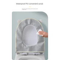 for Winter Home Cute Toilet Mat pad Thickened Warm WC Seat warmer case cushion Zipper soft Toilet rim Seat cape Cover Universal 2