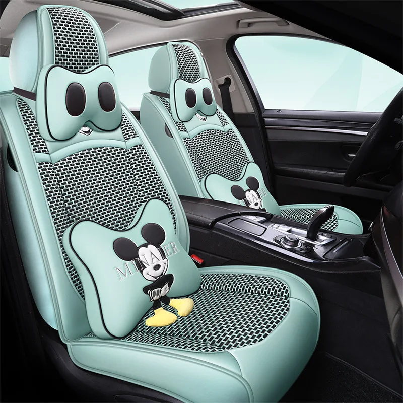 

Mickey Mouse Car Seat Cover Cartoon Cushion Universal Pink Cute Seat Cover Car Decoration Assessoires Interior for Women