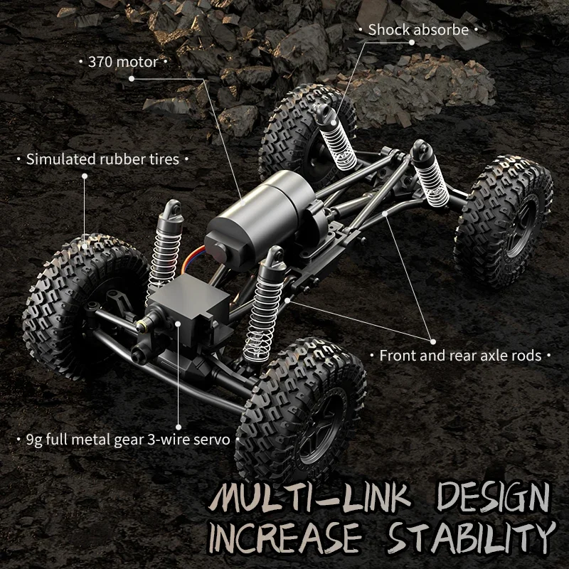 1/18 RC Car Off-road Racing Light Crawler 2.4G Remote Control Electric Vehicle Simulation Climbing Car Toys for Christmas Gift