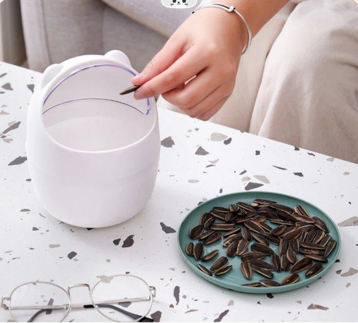 Mini Desktop Bin Small Trash Can Tube with Cover Bedroom Trash Can Garbage Can Clean Workspace Storage Box Home Desk