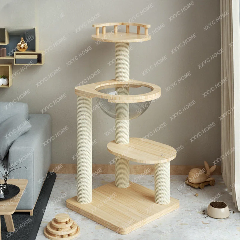 

Cat Climbing Frame Cat Nest Cat Tree Integrated Scratching Pole Cat Scratch Trees Solid Wood Optimus Prime Cat Rack