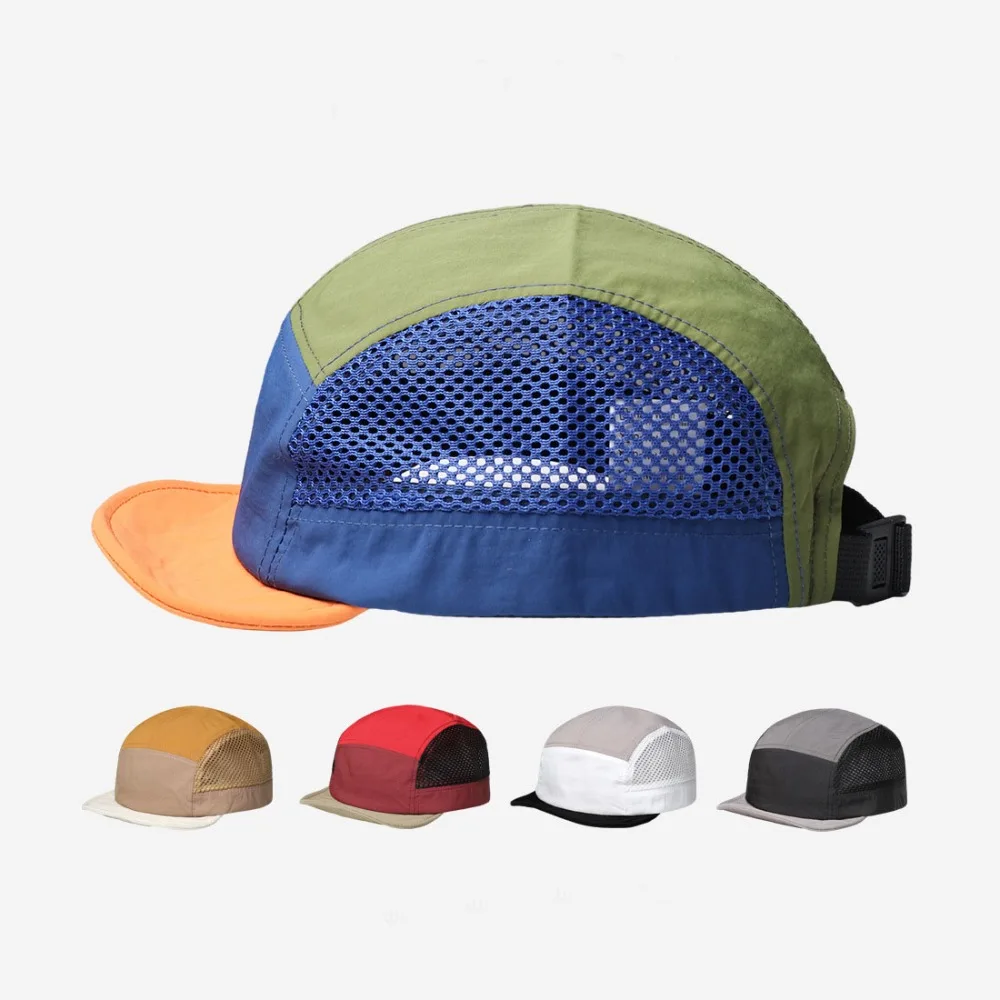 Versatile Retro Mesh Baseball Cap 5 Panel Quick Drying Sun Visor Cap Breathable Adjustable UV Protection Cap Unisex