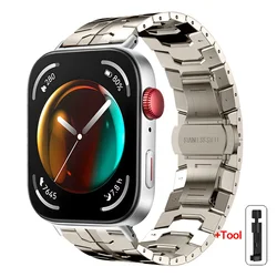 Premium Stainless Steel Adjustable Metal Strap for Smartwatches - Elegant Bracelet Wristband (Titanium - S)