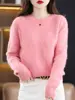 100% Mink cashmere sweater Women's knitting sweater O-neck long sleeve pullover Autumn and winter clothing warm top 3