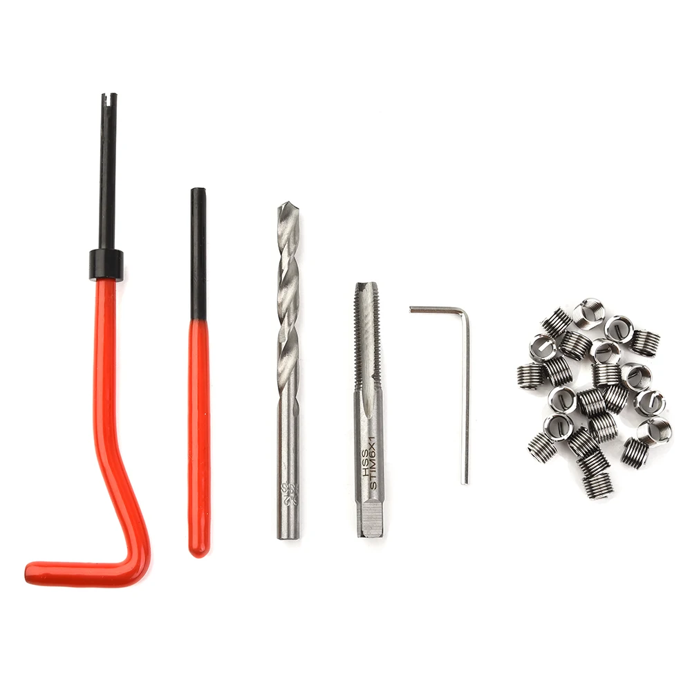 

30Pcs Kit M6 Thread Repair Tool HSS Spanner Wrench Screw Thread Inserts Restoring Hand Tool Accessories For Steel Cast Iron Alum