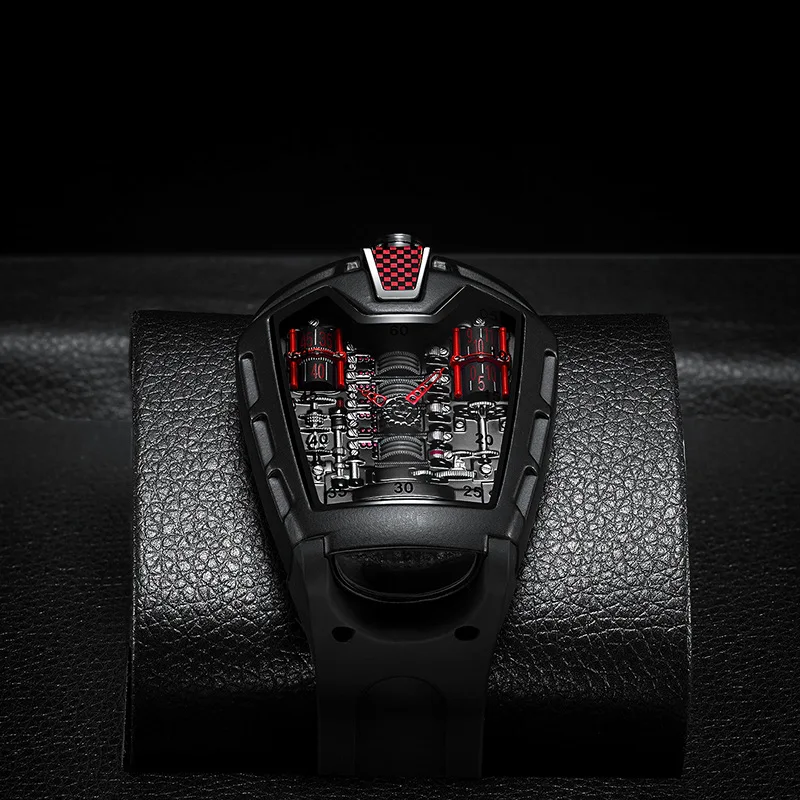 A MEN'S Black Zinc Alloy AVANT-GARDE Fashion Racing Quartz Battery Watch