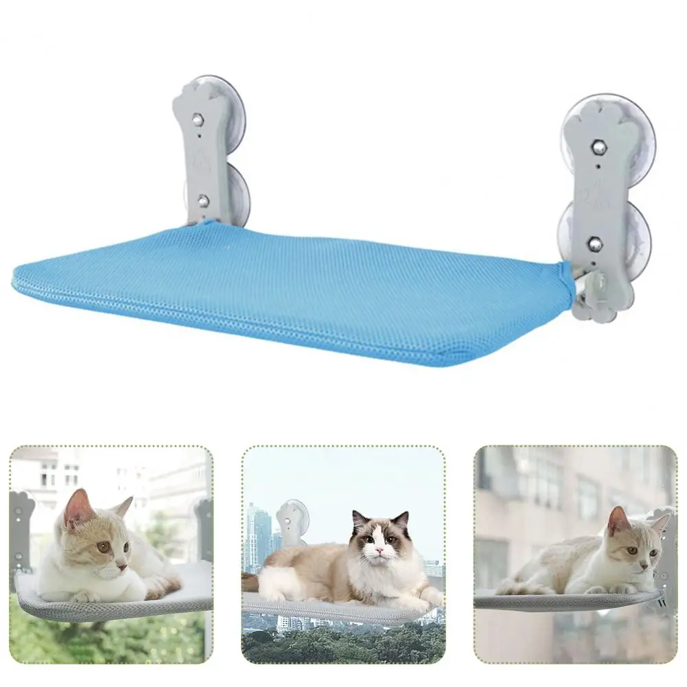 

Durable Cat Hammock Stable Foldable Cat Window Perch Space-saving Hammock with Strong Suction Cups Soft Cushion for Cats Mesh