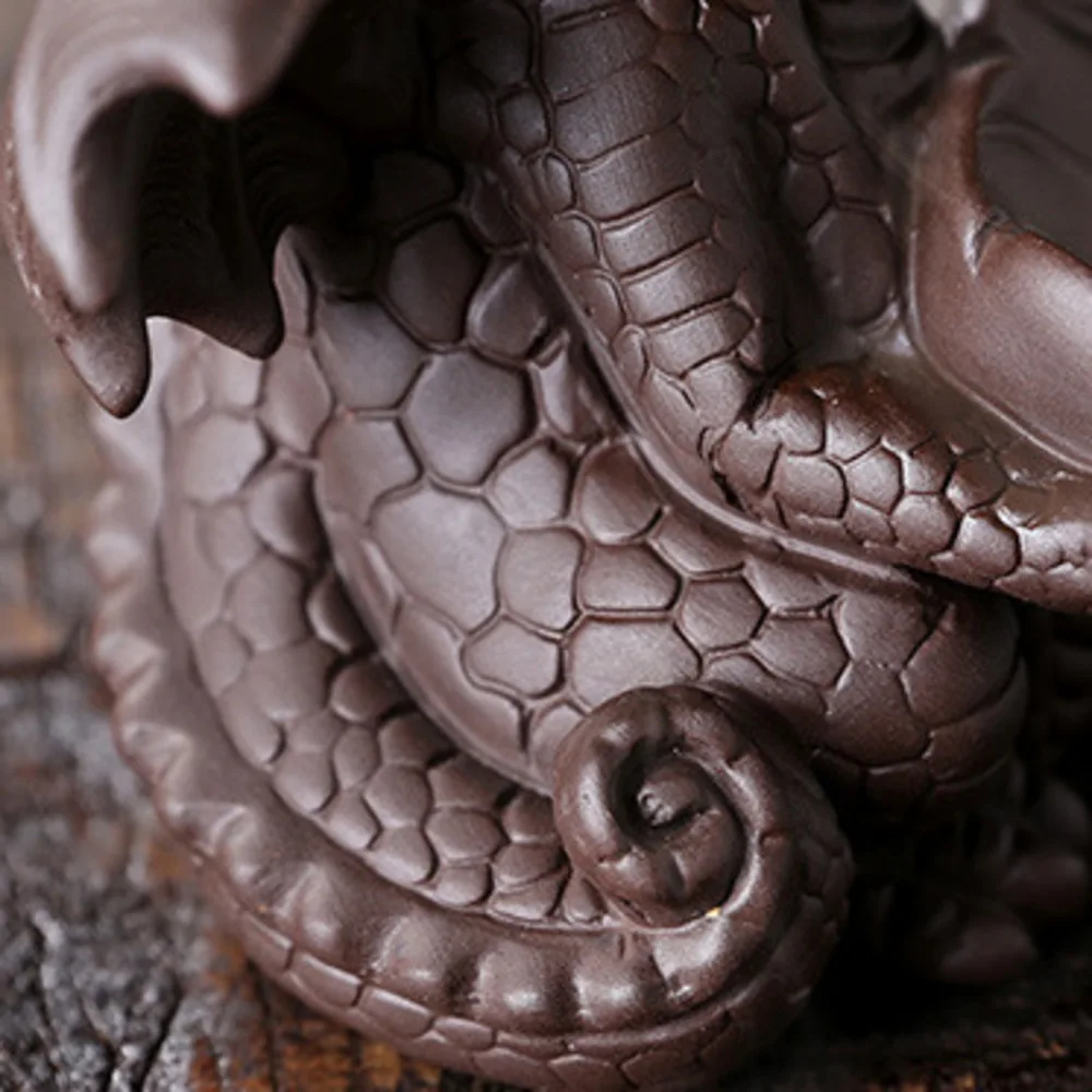 1pc Ceramic Waterfall Incense Burner, Vintage Dragon Backflow Incense Burner, Household Burner Catcher Holder (without Incense）