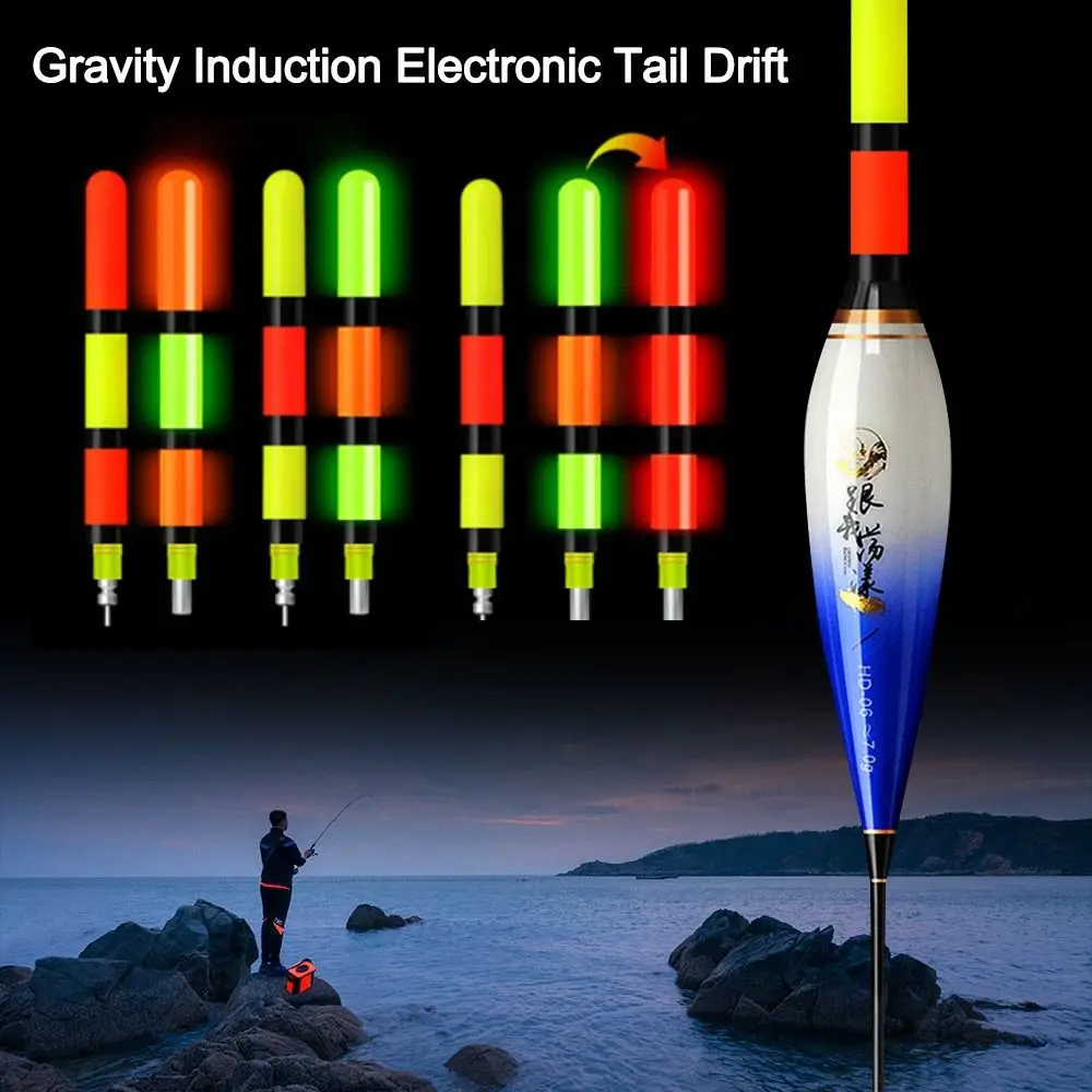 LED Electronic Fishing Float Long Distance Luminous Electronic Tail Drift High Sensitivity Fishing Accessories Smart Float Top