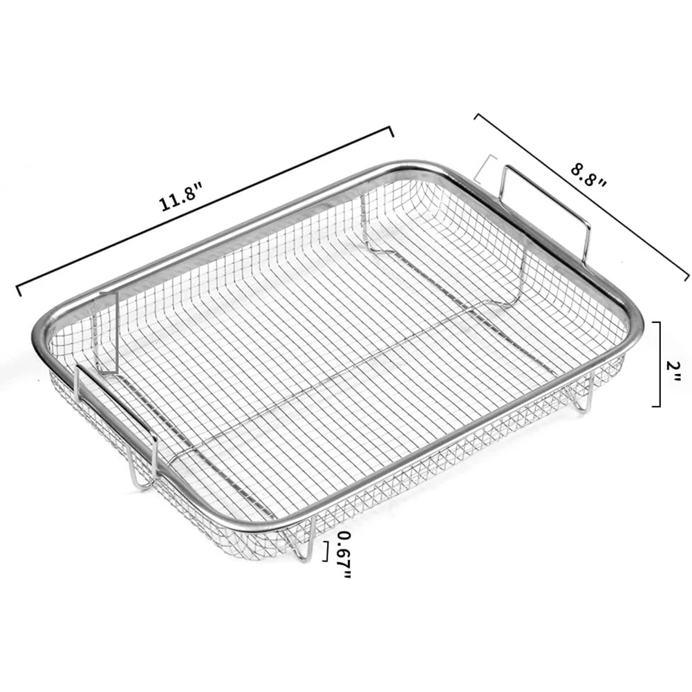 

Air Fryer Basket for Oven, Stainless Steel Grill Basket, Non-Stick Mesh Basket, Air Fryer Tray Wire Rack Roasting Basket