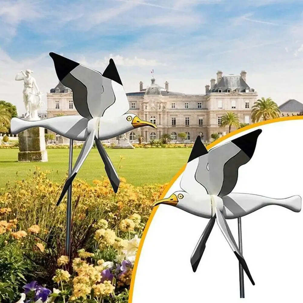 

1pcs Seagull Windmill Ornaments Flying Bird Series Windmill Wind Grinders For Garden Decor Stakes Wind Spinners Garden Pati C1X3