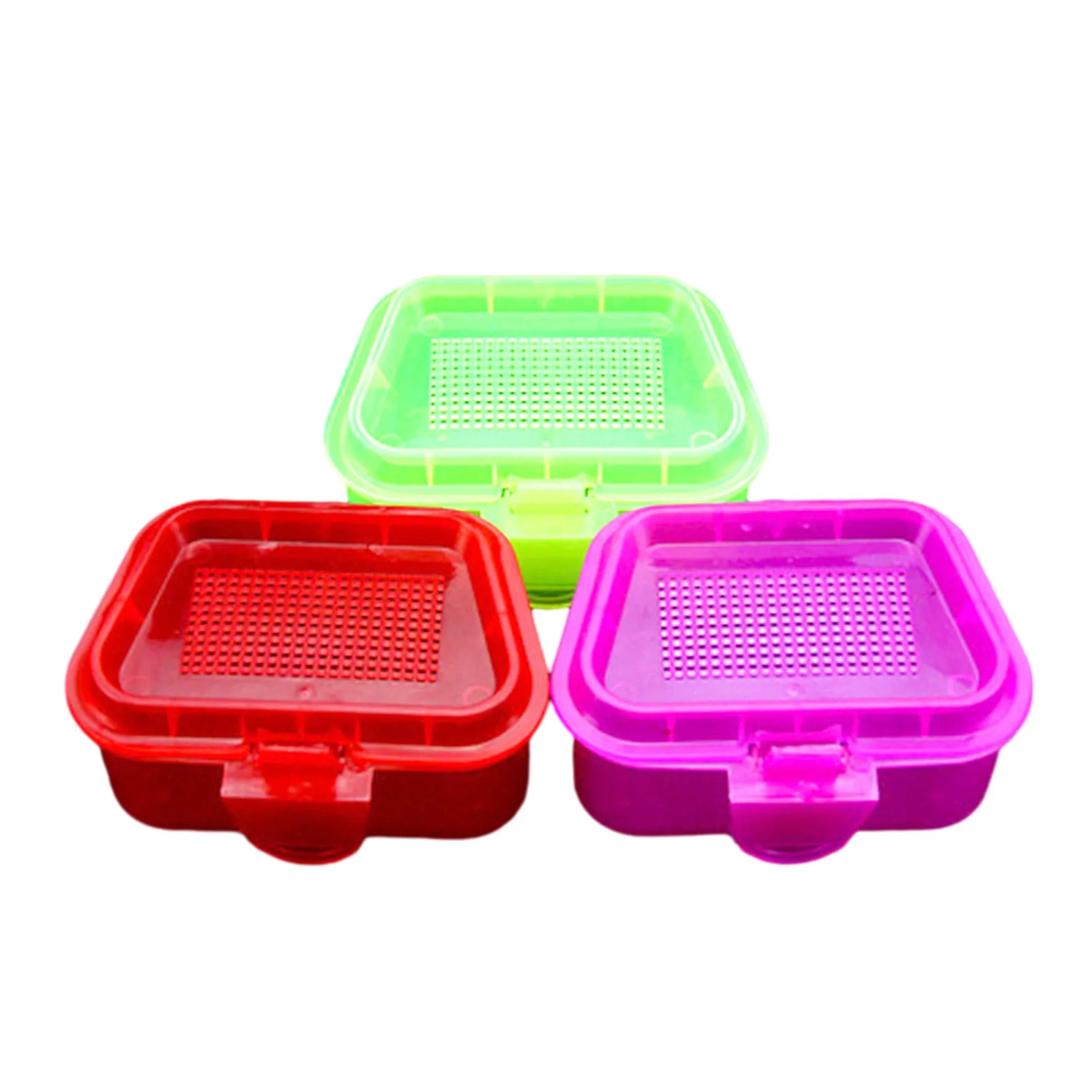 Live Bait Plastic Storage Case Easy Open Fish Live Bait Boxes with Breathable Lid for Kids and Adult Fishing