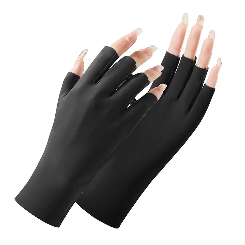 Fingerless Long Gloves Cool Summer Gloves for Gel Nail Lamp