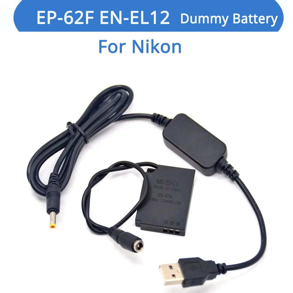 Cavo Usb Power Bank Ep-62F Accoppiatore Cc En-El12 Batteria Fittizia Per Nikon Coolpix Aw120 P330 P340 S1200Pj S620 S630 S70 S6200 S6300