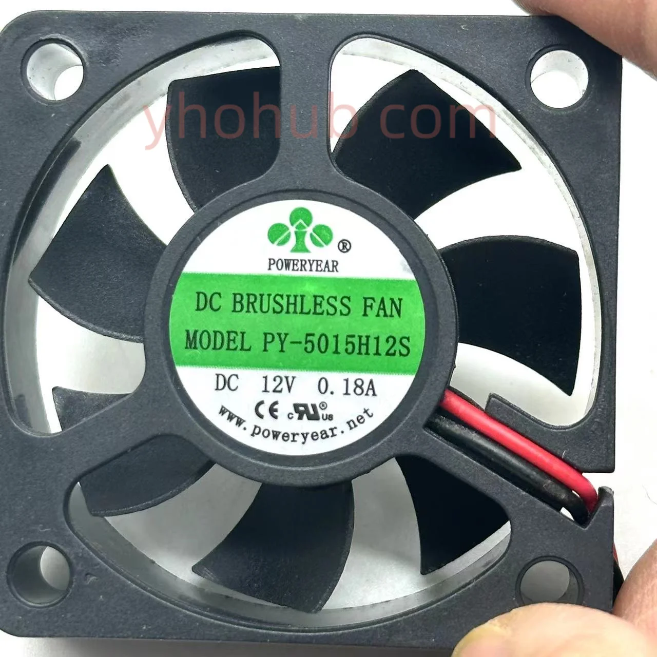 fios, PY-5015H12S, DC 12V, 0.18A, 50x50x15mm
