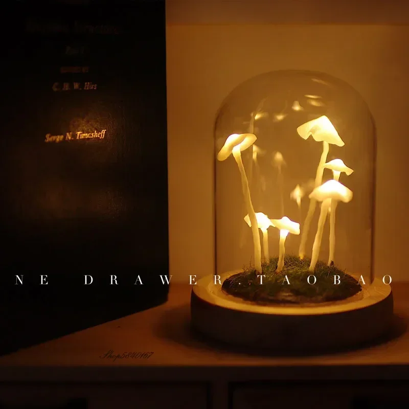 

Original Retro Mushroom Led Night Lamp AAA Battery Handmade Diy Material Package Night Light Decoration Children Christmas Gifts