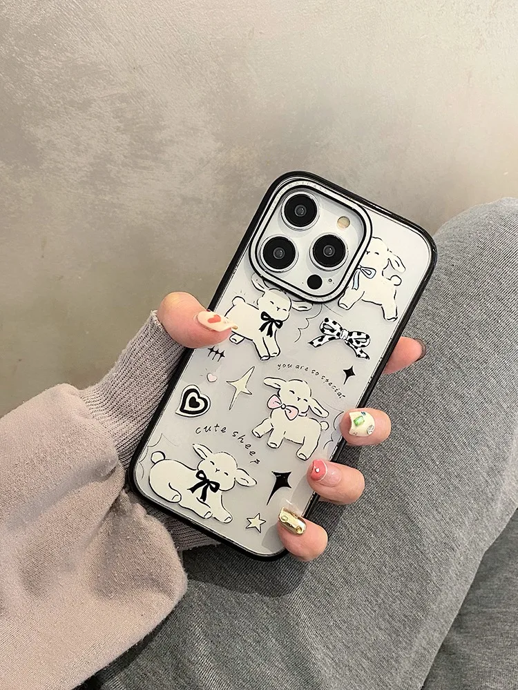 Adorable Sheep Acrylic Back Cover for iPhone