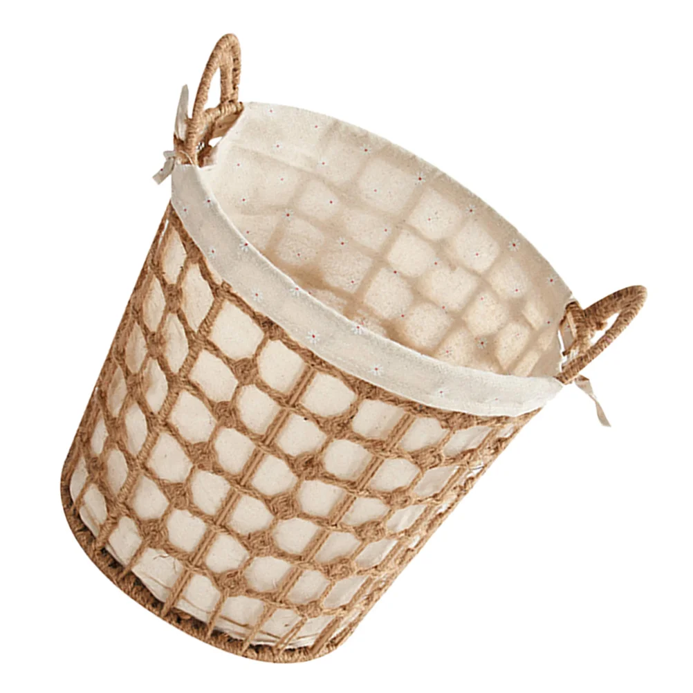 

1Pc Laundry Container Vintage Style Woven Basket Bathroom Dirty Clothes Basket