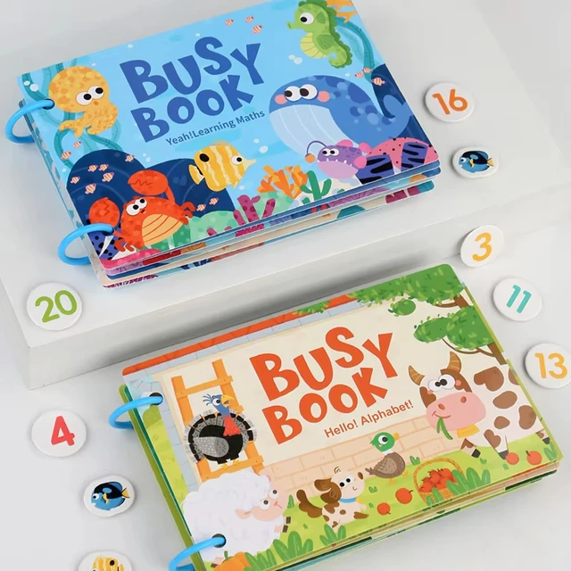Montessori Baby Busy book My First Quiet Book Paste Early Learning Education Children Toy Matching Puzzles Game For Baby Gift 2