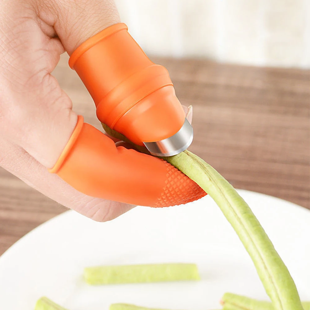 Finger Protector Silicone Thumb Knife Protector Gears Cutting Vegetable Harvesting Knife Pinching Plant Blade Scissors Gloves