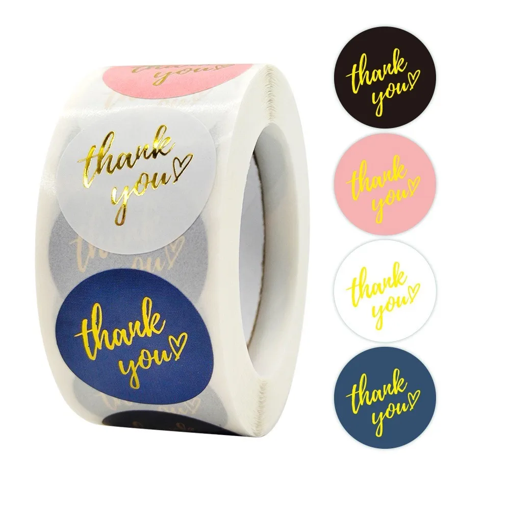 

50-500pcs Luxury Bronzing Labels Thank You for Your Order Stickers Baking Seal Labels for Shop Business Package Gift Sticker