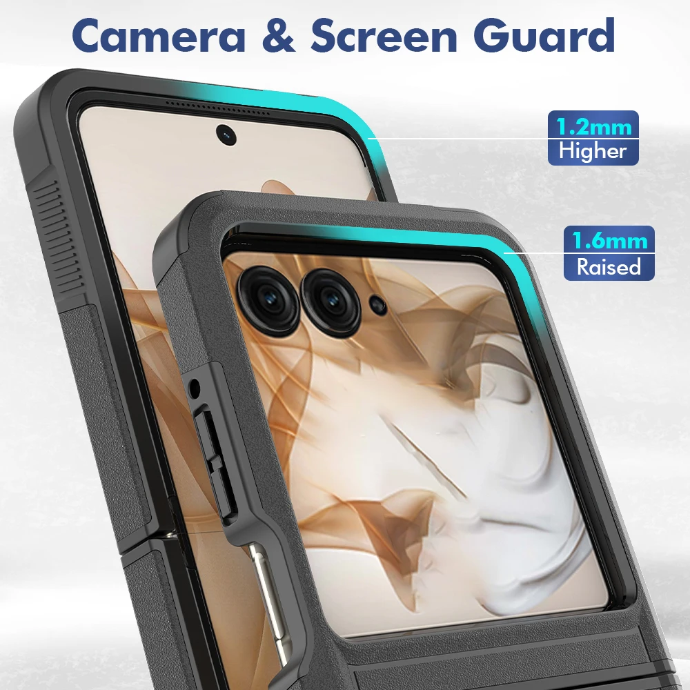 Rugged Shockproof Phone Case with Soft TPU Frame and Hard Plastic Protective Cover