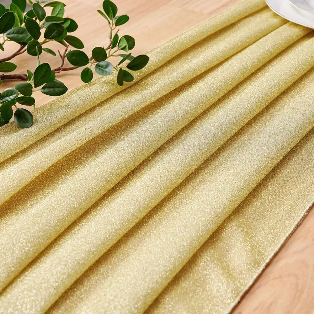 Description Picture 6 of item10ft Glitter Gold Table Runner Gauze Cloth Tablecloth Party Supplies Wedding Decoration Baby Shower Christmas Decor Table Cover