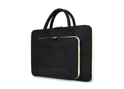 Multi - Size Felt Laptop Sleeve with Handle - Durable Carrying Case - 15.6 (Black)