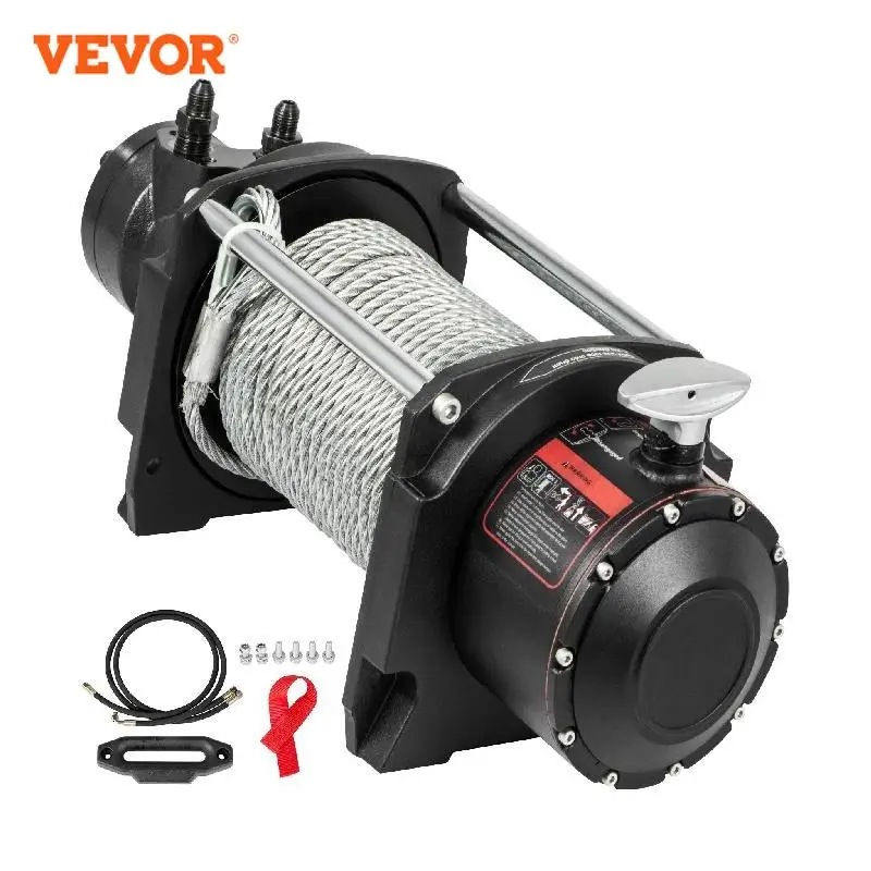 

VEVOR Hydraulic Winch 10000 to 20000lbs with 24m Heavy Duty Steel Cable 2-Stage Planetary Gear for ATV SUV Boat Off-Road Vehicle