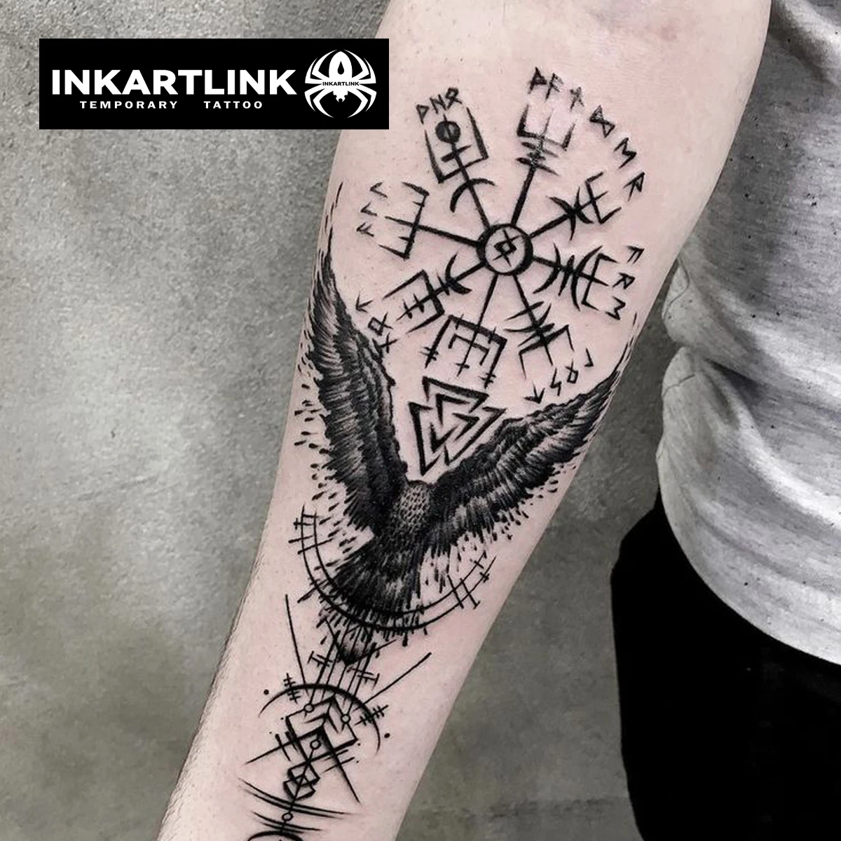 Evil Symbol Temporary Tattoo,Lasts To 15 Days New Technology Magic Waterproof Semi Permanent Sticker. 3