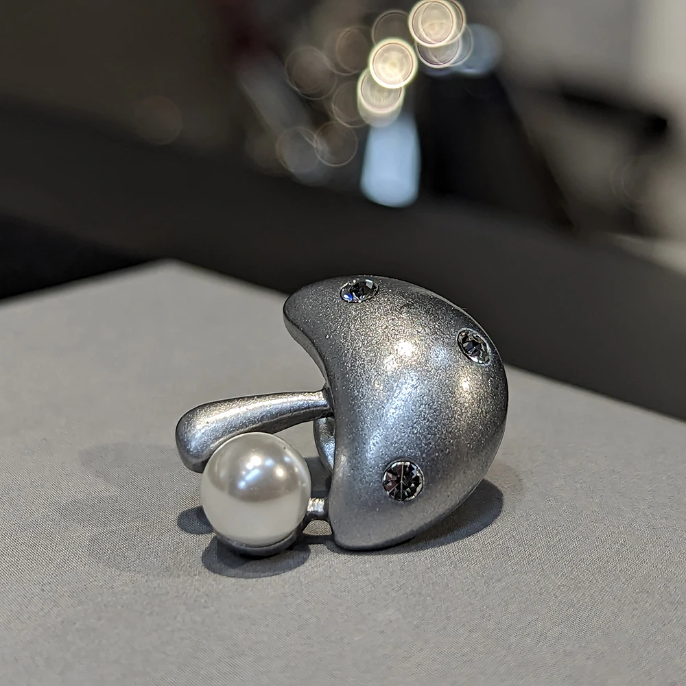 Mushroom Pearl Brooches