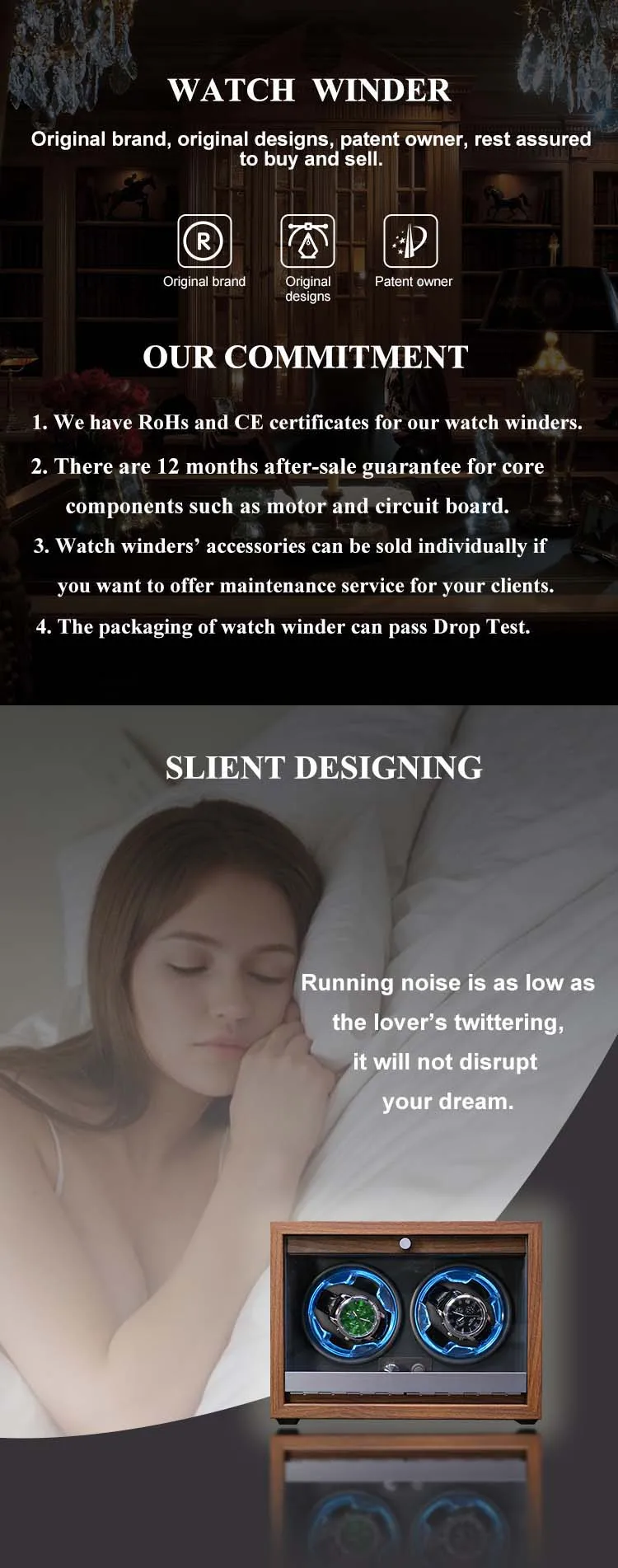 Wooden Single Automatic Watch Winder Box with Silent Motor, Luxury Wood Finish Display ... - SKU LAWW1458 - UGI Packaging