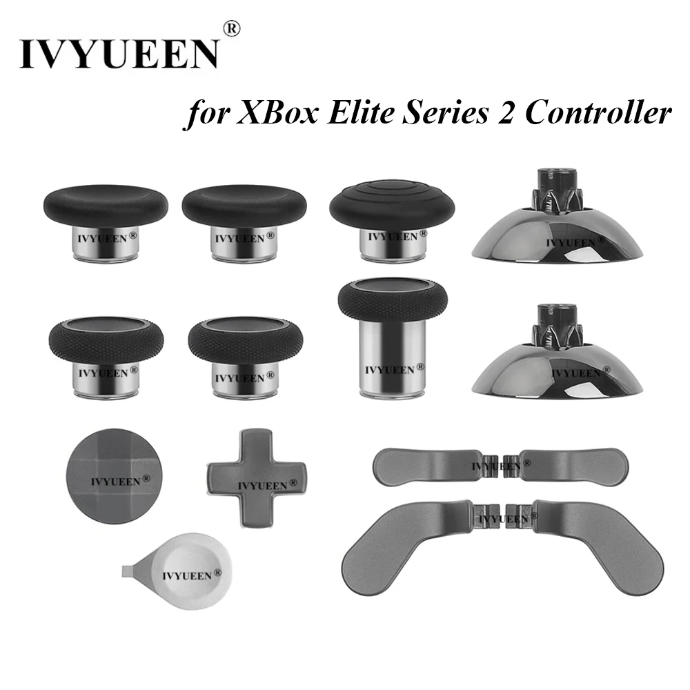 Ivyueen Magnetic Analog Thumb Sticks Grips Per Xbox One Elite Series 2 Controller Swap Sticks Caps Metal Dpads Paddle Buttons